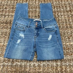 !it jeans High-Rise Distressed Blue Skinny Jeans